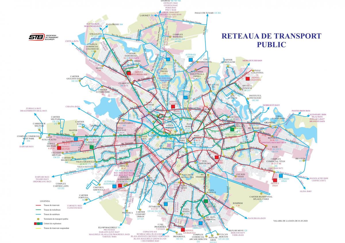 Verkehrskarte Bukarest